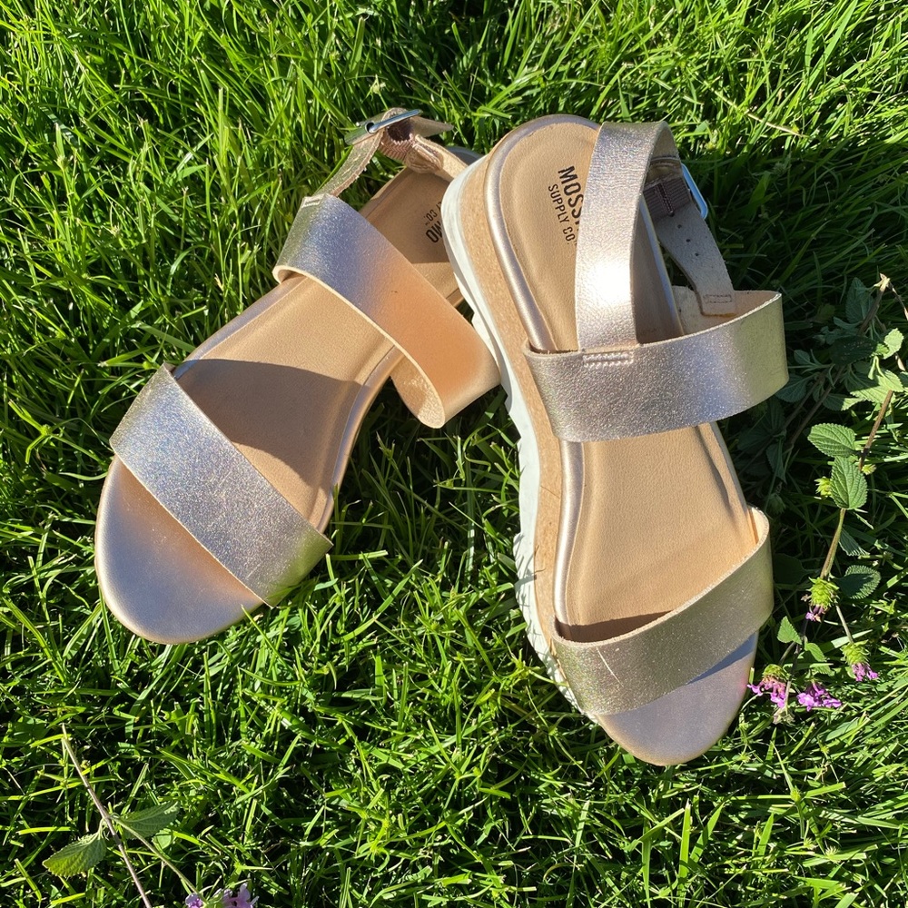 Rose Gold Metallic Platforms